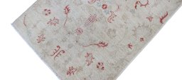 Full view of New Farahan rug from Pakistan, 206 × 75 cm in Beige tones