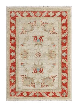 Full view of New Farahan rug from Pakistan, 92 × 63 cm in Beige tones