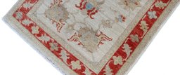Full view of New Farahan rug from Pakistan, 92 × 63 cm in Beige tones