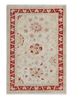 Full view of New Farahan rug from Pakistan, 116 × 80 cm in Beige tones