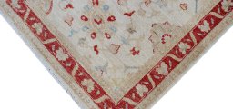 Full view of New Farahan rug from Pakistan, 116 × 80 cm in Beige tones