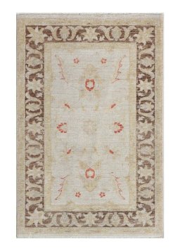 Full view of New Farahan rug from Pakistan, 119 × 78 cm in Beige tones