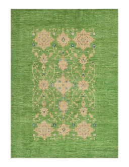 Full view of New Farahan rug from Pakistan, 243 × 177 cm in Green tones
