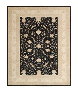 Full view of New Farahan rug from Pakistan, 382 × 304 cm in Gray tones