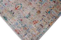 Full view of New Farahan rug from Pakistan, 201 × 150 cm in Gray tones
