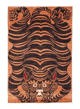 Full view of New Farahan rug from Pakistan, 174 × 114 cm in Yellow tones