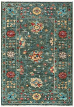 Full view of New Farahan rug from Pakistan, 117 × 80 cm in Green tones