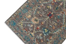 Full view of New Farahan rug from Pakistan, 187 × 76 cm in Brown tones