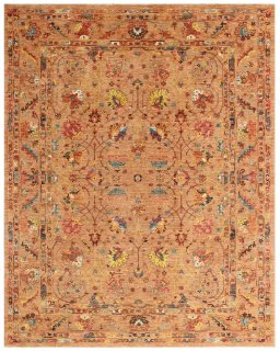 Full view of New Farahan rug from Pakistan, 302 × 239 cm in Yellow tones