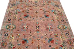 Close-up detail of New Farahan rug from Pakistan showing Wool weave