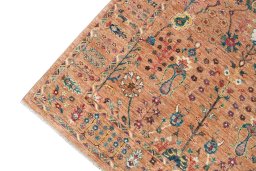Full view of New Farahan rug from Pakistan, 204 × 149 cm in Yellow tones