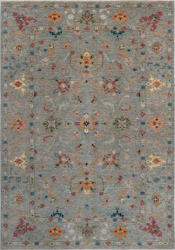Full view of New Farahan rug from Pakistan, 240 × 168 cm in Gray tones