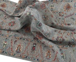 Full view of New Farahan rug from Pakistan, 186 × 173 cm in Gray tones