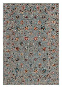 Full view of New Farahan rug from Pakistan, 360 × 243 cm in Blue tones