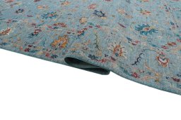Full view of New Farahan rug from Pakistan, 360 × 243 cm in Blue tones