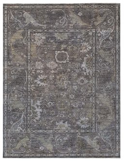 Full view of New Farahan rug from Pakistan, 358 × 271 cm in Gray tones