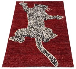 Corner detail of New Farahan rug showing border pattern and Wool pile