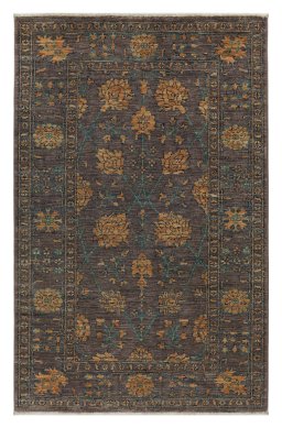 Full view of New Farahan rug from Pakistan, 152 × 97 cm in Brown tones