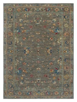 Full view of New Farahan rug from Pakistan, 287 × 205 cm in Gray tones