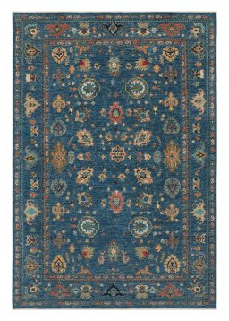 Full view of New Farahan rug from Pakistan, 240 × 166 cm in Blue tones