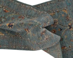 Full view of New Farahan rug from Pakistan, 200 × 80 cm in Blue tones