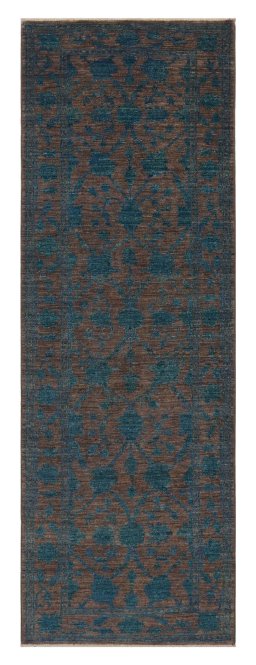 Full view of New Farahan rug from Pakistan, 239 × 80 cm in Brown tones