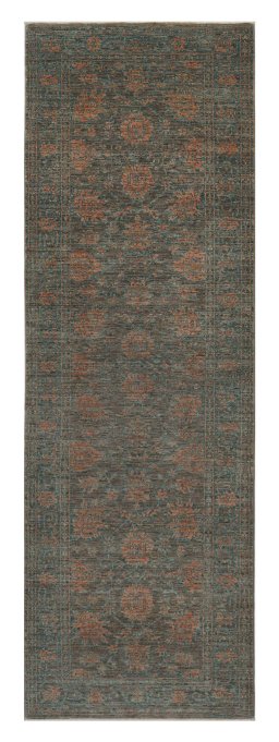 Full view of New Farahan rug from Pakistan, 244 × 78 cm in Beige tones