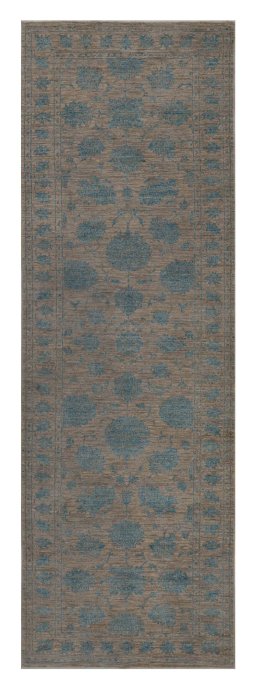Full view of New Farahan rug from Pakistan, 244 × 78 cm in Beige tones