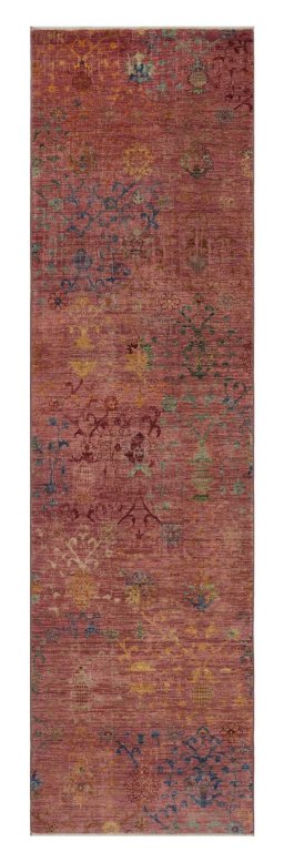Full view of New Farahan rug from Pakistan, 290 × 78 cm in Red tones
