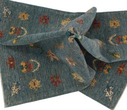 Full view of New Farahan rug from Pakistan, 188 × 123 cm in Blue tones