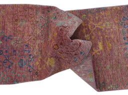 Full view of New Farahan rug from Pakistan, 293 × 81 cm in Red tones