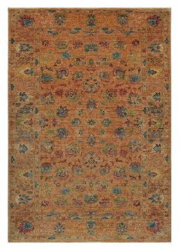 Full view of New Farahan rug from Pakistan, 237 × 166 cm in Yellow tones