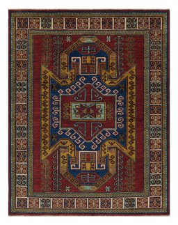 Full view of New Farahan rug from Pakistan, 201 × 157 cm in Red tones