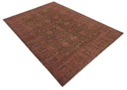 Corner detail of New Farahan rug showing border pattern and Wool pile
