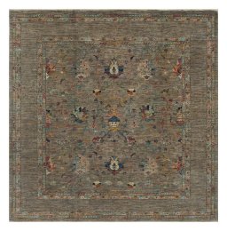 Full view of New Farahan rug from Pakistan, 175 × 170 cm in Beige tones