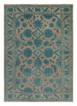 Full view of New Farahan rug from Pakistan, 297 × 204 cm in Beige tones