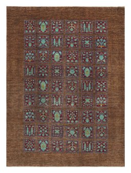 Full view of New Farahan rug from Pakistan, 285 × 210 cm in Brown tones