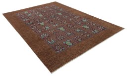 Corner detail of New Farahan rug showing border pattern and Wool pile