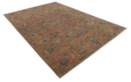 Corner detail of New Farahan rug showing border pattern and Wool pile