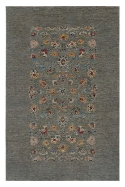 Full view of New Farahan rug from Pakistan, 317 × 204 cm in Gray tones