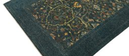 Backside of handmade New Farahan rug showing knot structure and weave density