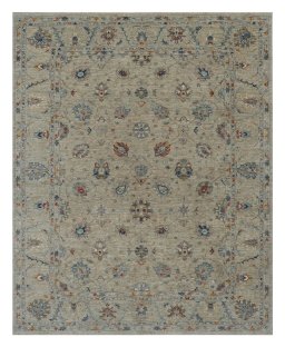 Full view of New Farahan rug from Pakistan, 305 × 249 cm in Beige tones