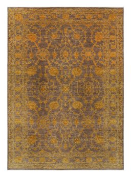 Full view of New Farahan rug from Pakistan, 298 × 207 cm in Brown tones
