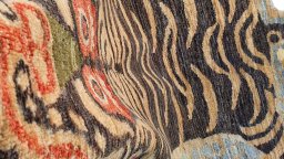 Close-up detail of New Farahan rug from Pakistan showing Wool weave