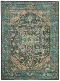 Full view of New Farahan rug from Pakistan, 325 × 240 cm in Green tones