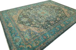 Close-up detail of New Farahan rug from Pakistan showing Wool weave