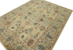 Close-up detail of New Farahan rug from Pakistan showing Wool weave