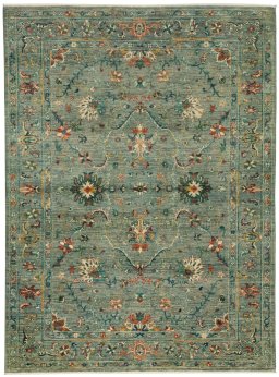 Full view of New Farahan rug from Pakistan, 204 × 151 cm in Blue tones