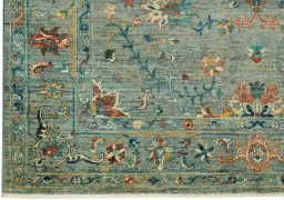 Full view of New Farahan rug from Pakistan, 204 × 151 cm in Blue tones