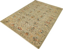Close-up detail of New Farahan rug from Pakistan showing Wool weave